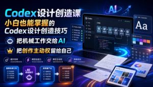 Codex设计创造课，小白也能掌握的Codex设计创造技巧，把机械工作交给AI，把创作主动权留给自己