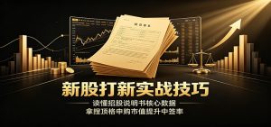 新股打新实战技巧：读懂招股说明书核心数据，拿捏顶格申购市值提升中签率