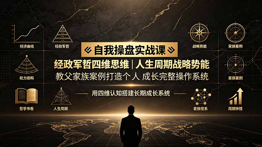自我操盘实战课:经政军哲四维思维|人生周期战略势能|教父家族案例打造个人成长完整操作系统