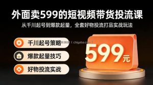 外面卖599的短视频带货投流课：从千川起号到爆款起量，全套好物投流打品实战玩法