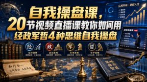 自我操盘课，20节视频直播课教你如何用经政军哲4种思维自我操盘
