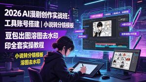 2026AI漫剧创作实战班：工具账号搭建｜小说转分镜模板｜豆包出图溶图去水印全套实操教程