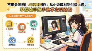 不用会画画！AI漫剧制作：从小说取材到付费上传，零基础手把手教学变现路径(更新