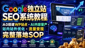 Google独立站SEO系统教程，从0搭建WP站点・AI内容量产・站内站外优化・流量变现完整落地SOP(2026年7月)