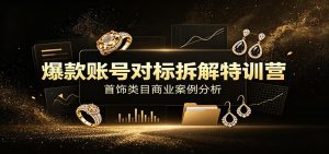 爆款账号对标拆解特训营：首饰类目商业案例分析，配套完整资料内容