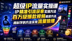 超级IP流量实操课，IP精准引流获客实操方法，百万级爆款视频底层方法，用科学的方法实现流量倍增