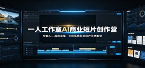 一人工作室AI商业短片创作营：全套AI工具库实操，光影品牌叙事成片落地教学