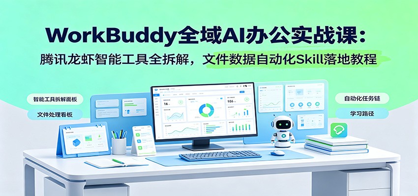 WorkBuddy全域AI办公实战课:腾讯龙虾智能工具全拆解,文件数据自动化Skill落地教程