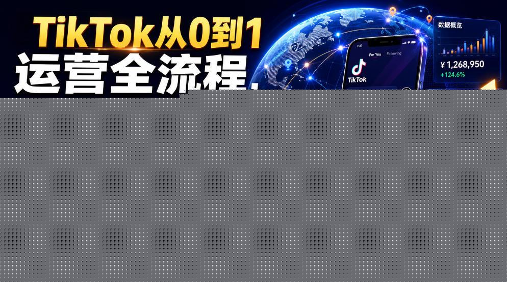 TikTok从0到1运营全流程,手把手教你避开合规陷阱,掌握流量变现核心技能,快速落地TikTok出海生意(更新7月)