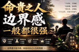 付费文章：命贵之人，边界感一般都很强