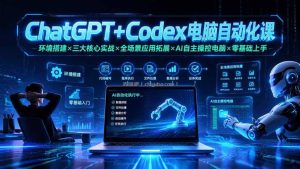 ChatGPT+Codex电脑自动化课：环境搭建×三大核心实战×全场景应用拓展×AI自主操控电脑×零基础上手