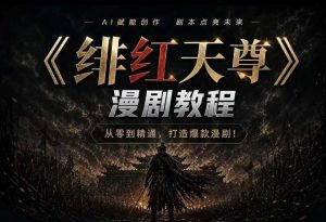 绯红天尊AI漫剧系统教程｜从零入门到精通，工具运用+剧本创作+爆款逻辑+提示词素材+镜头剪辑，全套爆款漫剧落地实战课