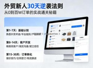 外贸新人30天逆袭法则，教你从0到百W订单的实战通关秘籍