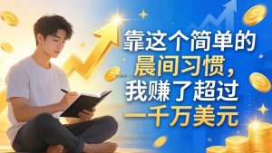 付费文章：靠这个简单的晨间习惯，我赚了超过一千万美元