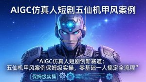 AIGC仿真人短剧创新赛道：五仙机甲风案例保姆级实操，零基础一人搞定全流程