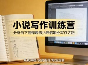 小说加写作训练营，带你分析如何在当下脱颖而出，开启你的职业创作之路