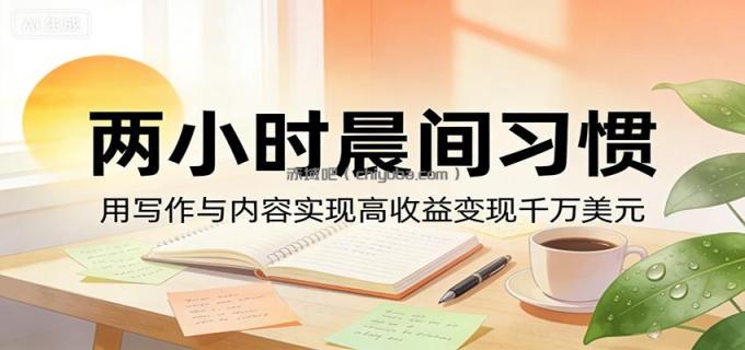付费文章：两小时晨间习惯，用写作与内容实现高收益变现千万美元
