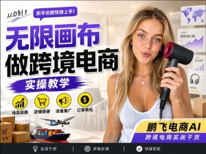 【跨境电商必备】AI无线画布制作商品宣传视频，四步搞定，无线画布工作流，操作简单好上手