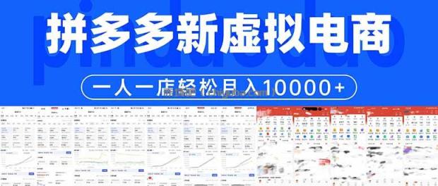 拼多多虚拟电商一人一店轻松月入10000+
