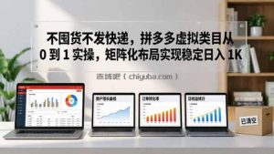 不囤货不发快递，拼多多虚拟类目从 0 到 1 实操，矩阵化布局实现稳定日入 1K