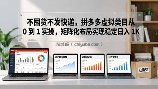 不囤货不发快递,拼多多虚拟类目从 0 到 1 实操,矩阵化布局实现稳定日入 1K