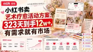 小红书卖艺术疗愈活动方案，323天到手12w+，有需求就有市场