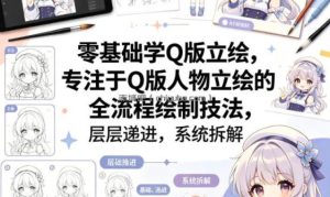 零基础学Q版立绘，专注于Q版人物立绘的全流程绘制技法，层层递进，系统拆解