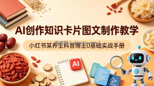 AI创作知识卡片图文制作教学，小红书某养生科普博主0基础实战手册
