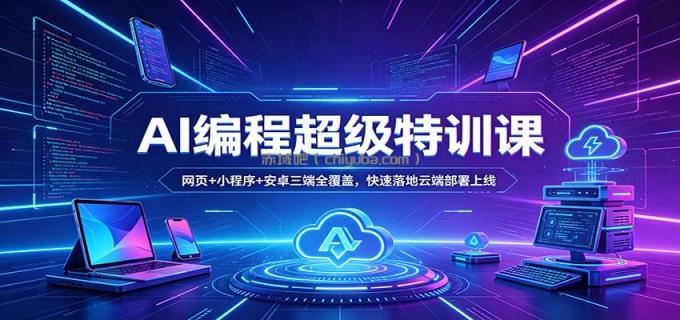 AI编程超级特训课：网页+小程序+安卓三端全覆盖，快速落地云端部署上线