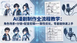 AI漫剧制作全流程教学：角色场景+分镜+配音剪辑+一致性优化，零基础快速上手