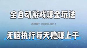 全自动游戏賺金玩法，科技操作无需人工手动，无脑执行每天稳入上千【揭秘】