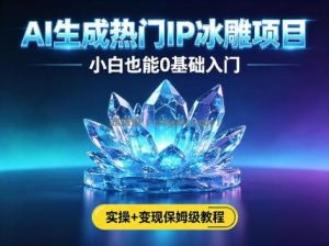 AI生成热门ip冰雕项目，小白也能0基础入门，实操+变现保姆级教程