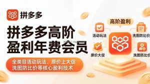 拼多多高阶盈利年费会员(更新4月19