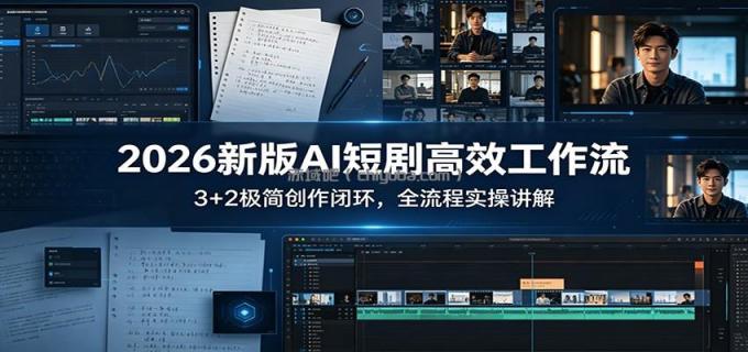 2026新版AI短剧高效工作流：3+2极简创作闭环，全流程实操讲解