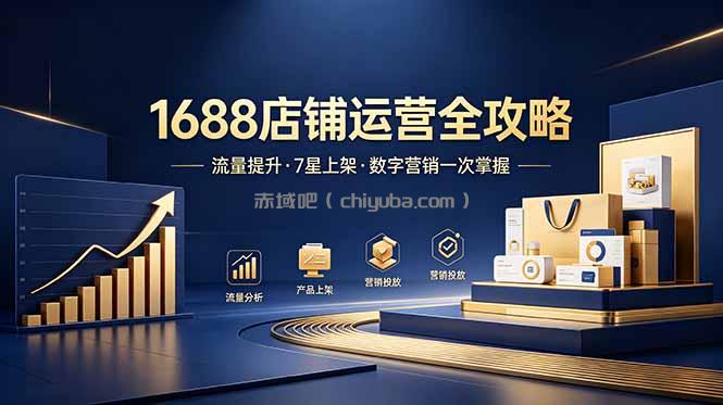 1688店铺没流量？产品上架不到7星？数字营销不会投？全套运营技能一次学(更新6月