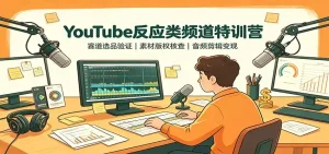 YouTube反应类频道特训营：赛道选品验证，素材版权核查，音频剪辑变现