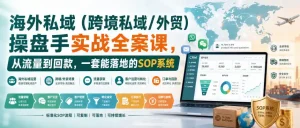 海外私域(跨境私域/外贸)操盘手实战全案课，从流量到回款，一套能落地的SOP系统