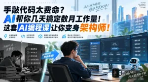 手敲代码太费命？AI帮你几天搞定数月工作量！这套AI编程课让你变身架构师！【原创双语字幕】