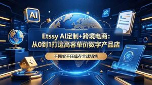 Etsy AI定制+跨境电商：从0到1打造高客单价数字产品店，不囤货不压库存全球销售