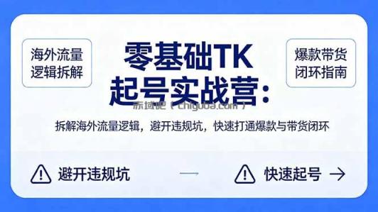 零基础 TK 起号实战营:拆解海外流量逻辑,避开违规坑,快速打通爆款与带货闭环