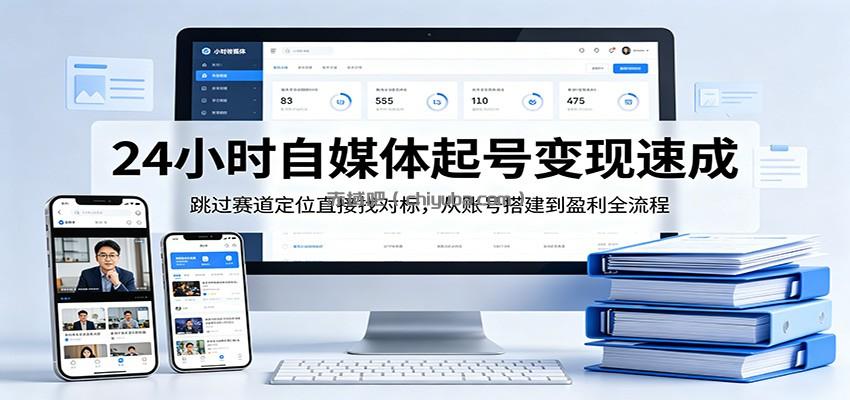 24小时自媒体起号变现速成,跳过赛道定位直接找对标,从账号搭建到盈利全流程