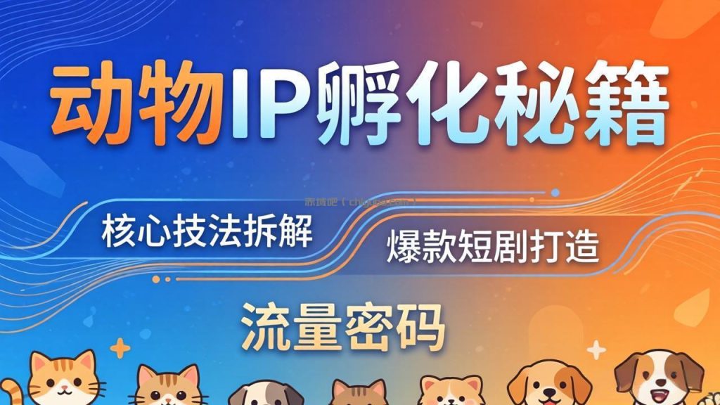 动物IP孵化全套秘籍,三大核心技法拆解,打造爆款萌宠短剧,轻松拿捏赛道流量密码