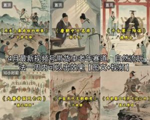 4月最新视频号带货中老年赛道，自然流玩法一周内可以出效果【图文+视频】
