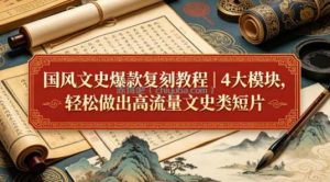 国风文史爆款复刻教程｜4大模块，轻松做出高流量文史类短片