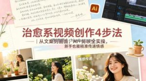 治愈系视频创作4步法｜从文案到画面，AI+剪映全实操，新手也能精准传递情感