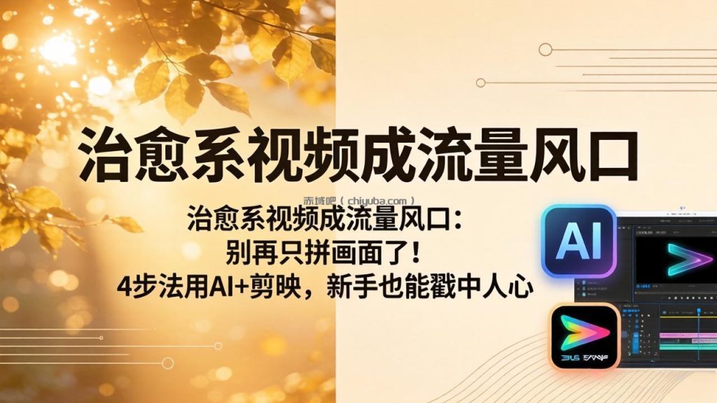 治愈系视频成流量风口：别再只拼画面了！4步法用AI+剪映，新手也能戳中人心