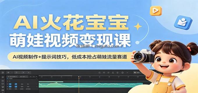 AI火花宝宝萌娃视频变现课：AI视频制作+提示词技巧，低成本抢占萌娃流量赛道
