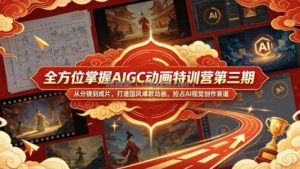 全方位掌握AIGC动画特训营第三期，从分镜到成片，打造国风爆款动画，抢占AI视觉创作赛道红利
