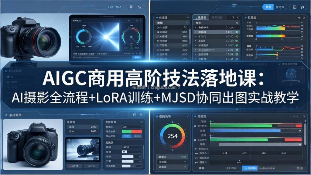 AIGC商用高阶技法落地课：AI摄影全流程+LoRA训练+MJSD协同出图实战教学