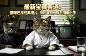 最新宝藏赛道！猫咪还原经典港片，涨粉飞快，新手简单上手